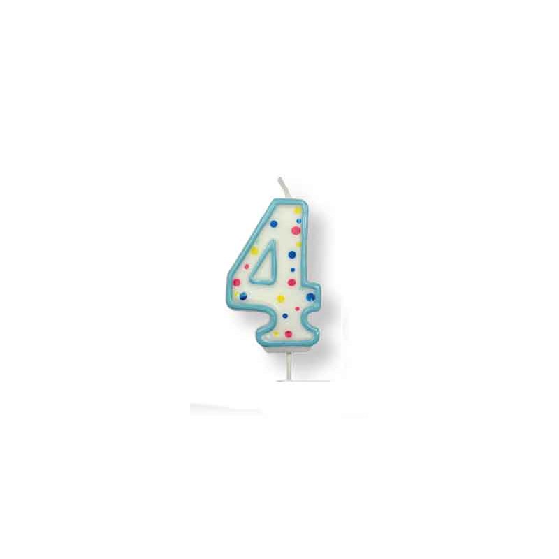 2001438 Large Blue Number 4 Candle (2.5 Inch)